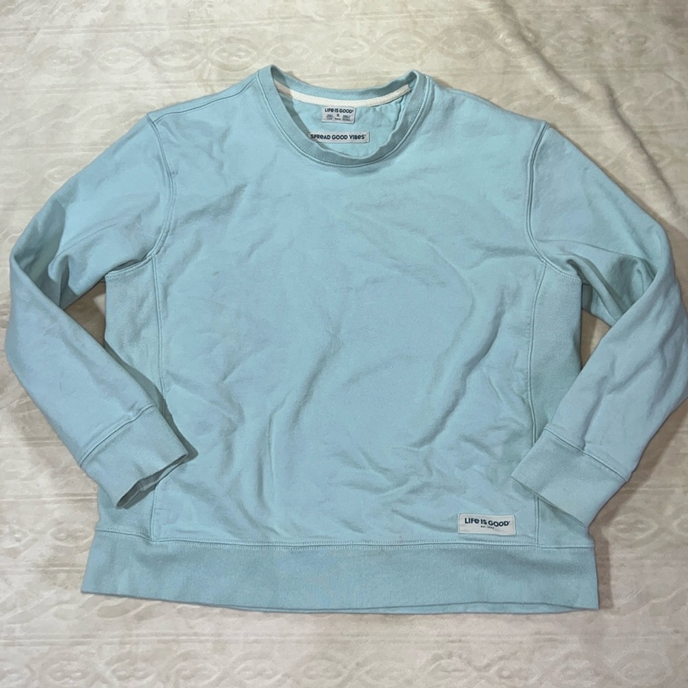 Life Is Good Light Blue Sweatshirt